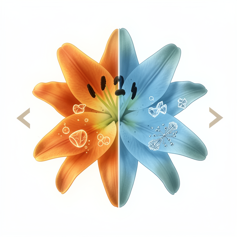 AI-generated conceptual illustration (ornamental lily flowers). It explains the idea and does not show study data.