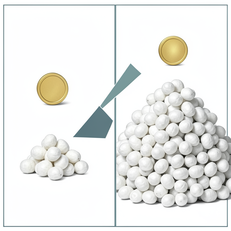 AI-generated conceptual illustration (silkworm cocoons). It explains the idea and does not show study data.