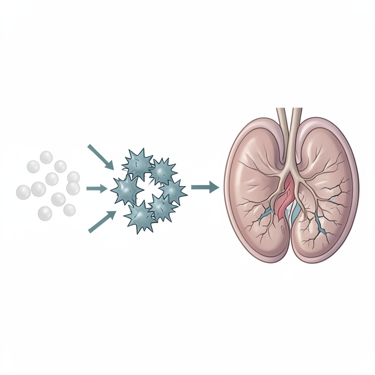 AI-generated conceptual illustration (Human thyroid gland and T-lymphocytes). It explains the idea and does not show study data.
