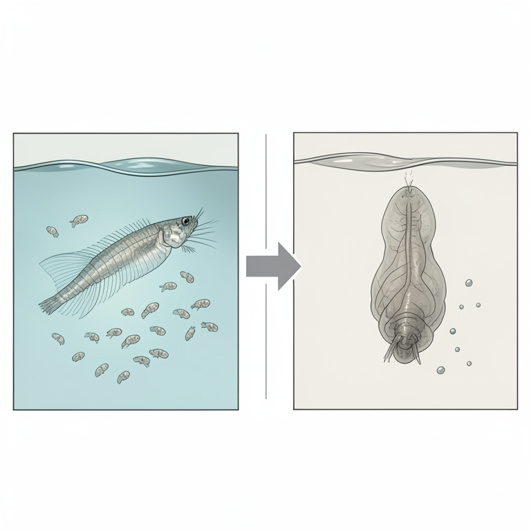 AI-generated conceptual illustration (Daphnia magna (water fleas)). It explains the idea and does not show study data.