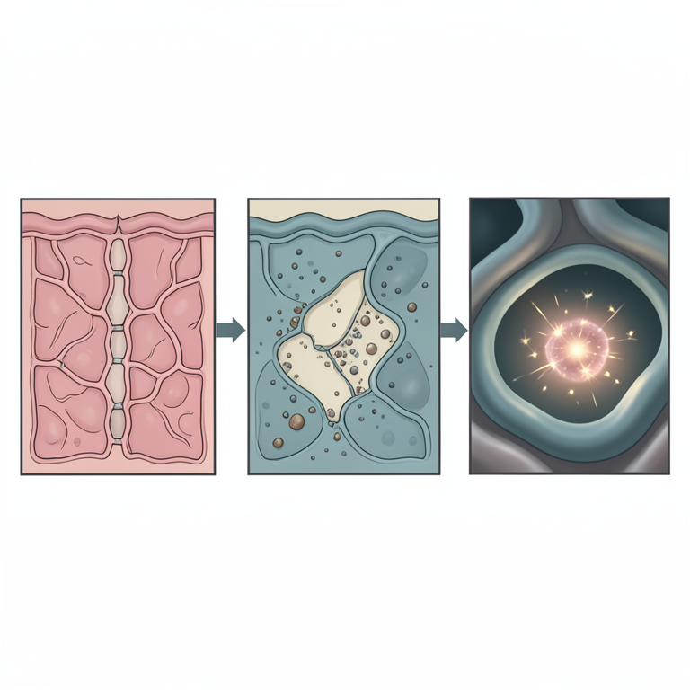 AI-generated conceptual illustration (rat colon tissue). It explains the idea and does not show study data.