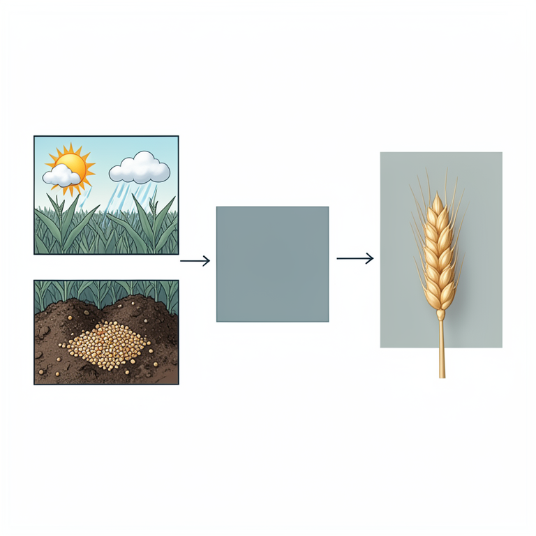 AI-generated conceptual illustration (wheat plants in a field). It explains the idea and does not show study data.