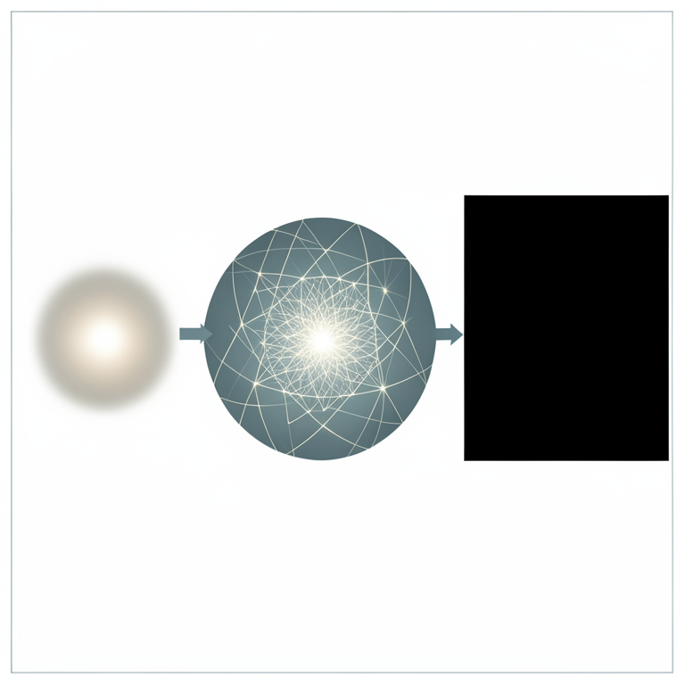 AI-generated conceptual illustration (The evolution of a Bianchi type I universe from a singularity to an empty space-time). It explains the idea and does not show study data.