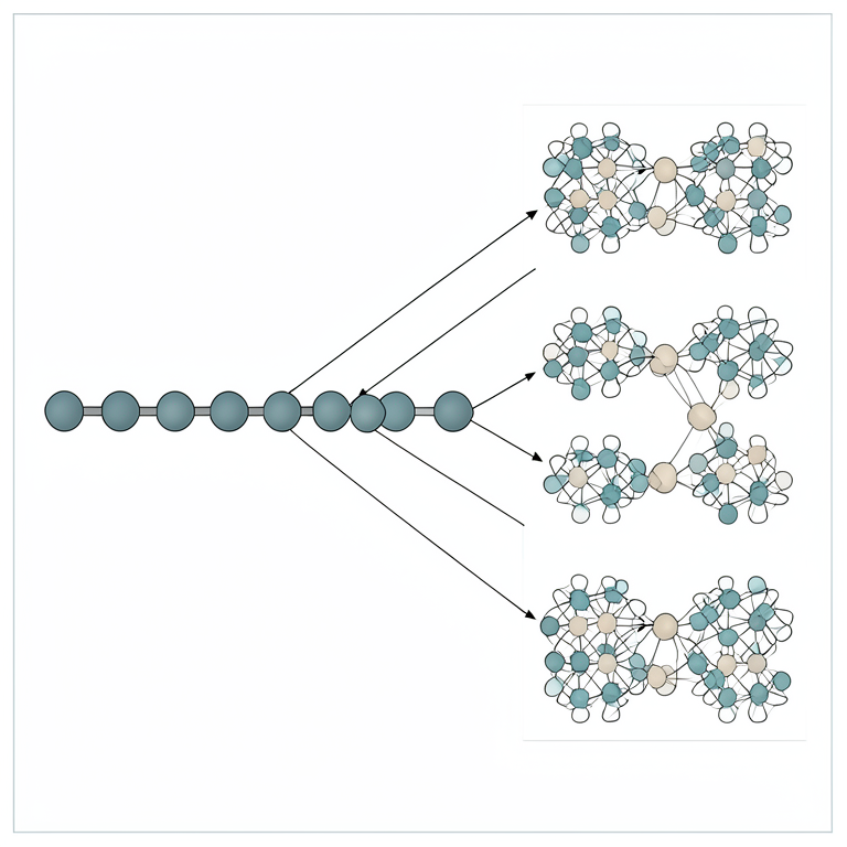 AI-generated conceptual illustration (mathematical graph structures consisting of vertices and edges). It explains the idea and does not show study data.
