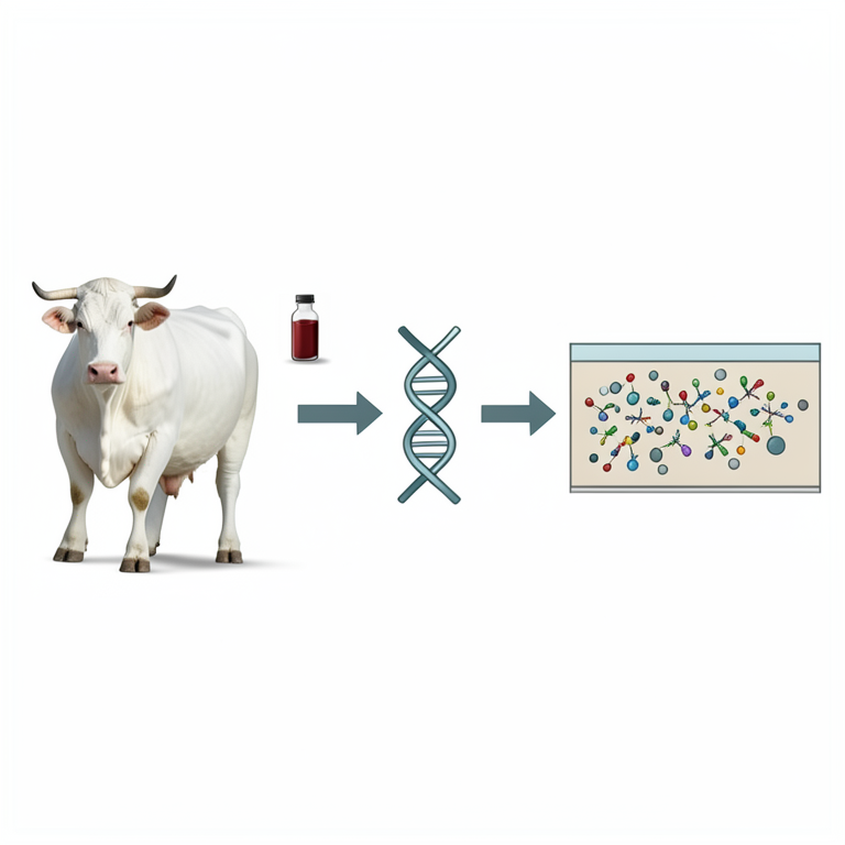 AI-generated conceptual illustration (Taro white cattle). It explains the idea and does not show study data.