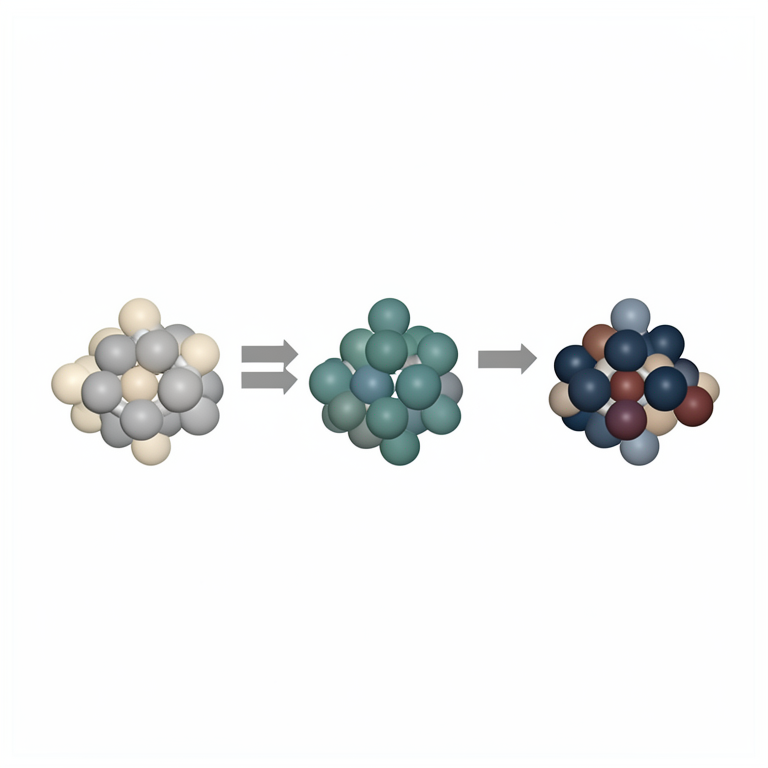 AI-generated conceptual illustration (Iron-sulfur cluster molecular complexes). It explains the idea and does not show study data.