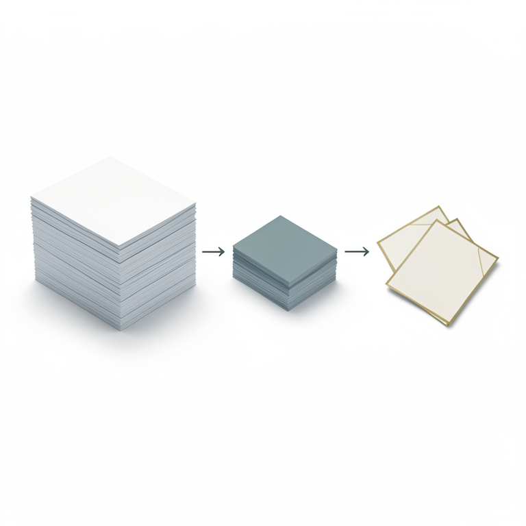 AI-generated conceptual illustration (A conceptual pipeline of document filtration). It explains the idea and does not show study data.