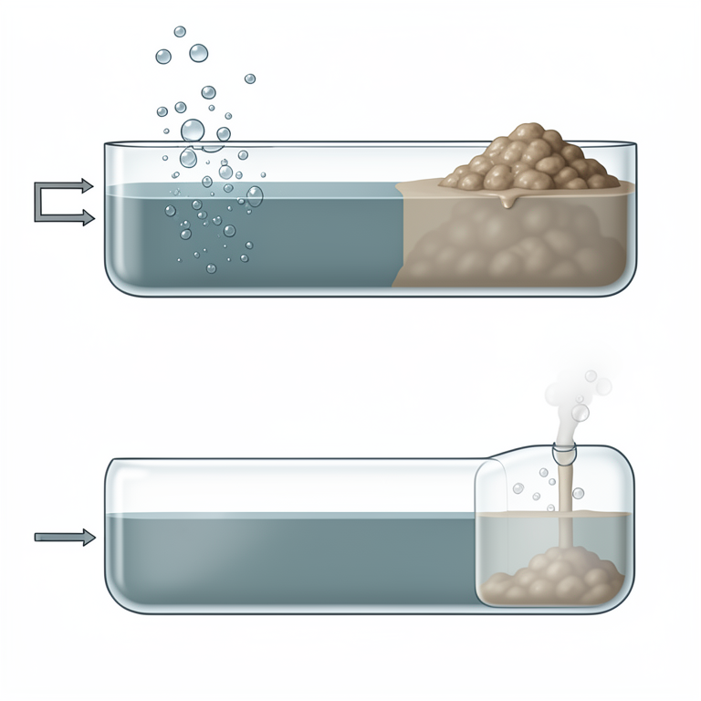 AI-generated conceptual illustration (industrial wastewater in bioreactors). It explains the idea and does not show study data.