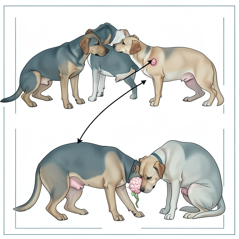 AI-generated conceptual illustration (Balinese dogs). It explains the idea and does not show study data.