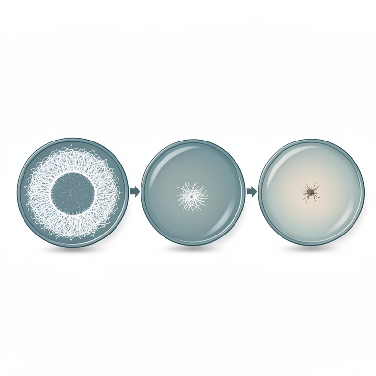 AI-generated conceptual illustration (Scopulariopsis fimicola fungus in petri dishes). It explains the idea and does not show study data.