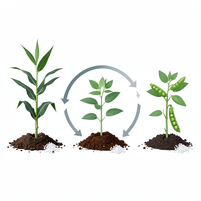 AI-generated conceptual illustration (field-grown maize and garden pea plants). It explains the idea and does not show study data.