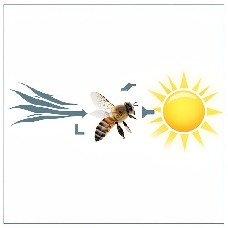 AI-generated conceptual illustration (Indian honeybee Apis cerana indica). It explains the idea and does not show study data.