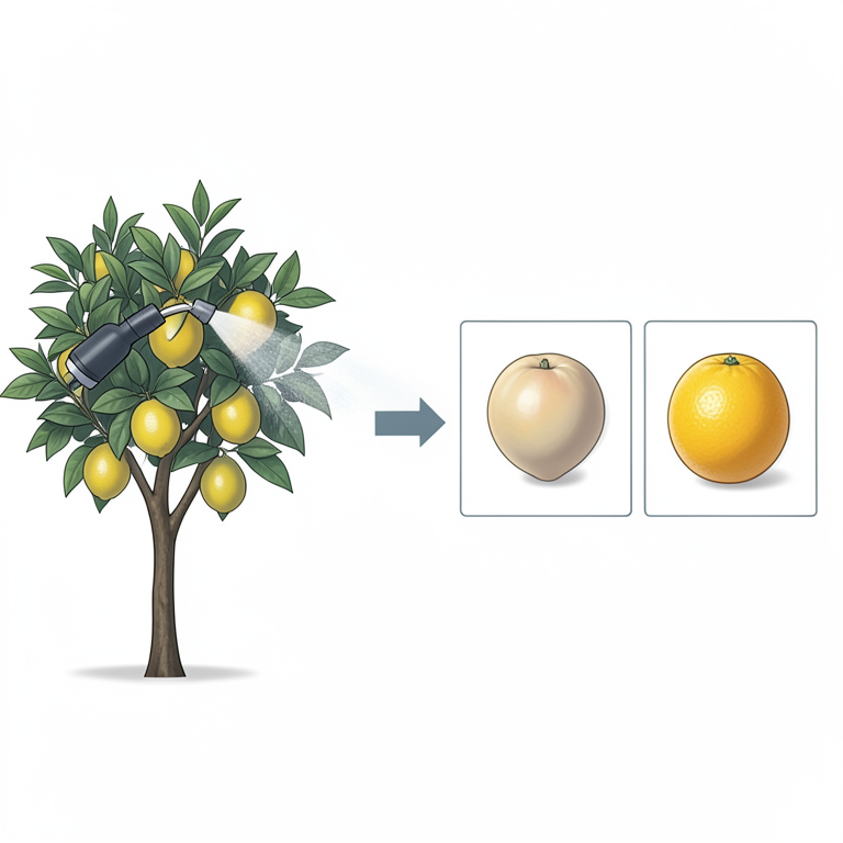 AI-generated conceptual illustration (citrus trees and citrus fruits). It explains the idea and does not show study data.