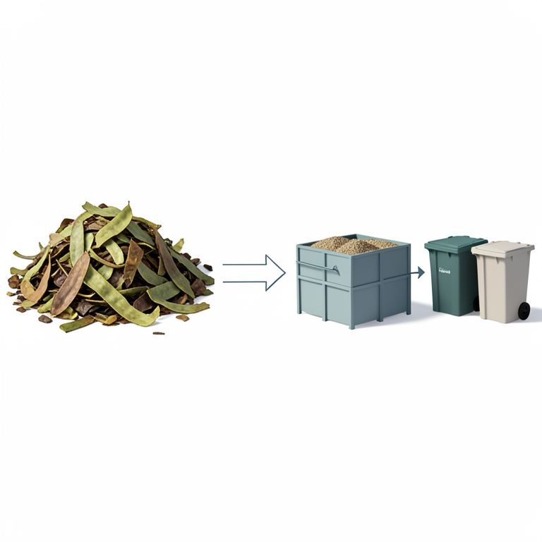 AI-generated conceptual illustration (Cassava processing waste in a rural Nigerian setting). It explains the idea and does not show study data.
