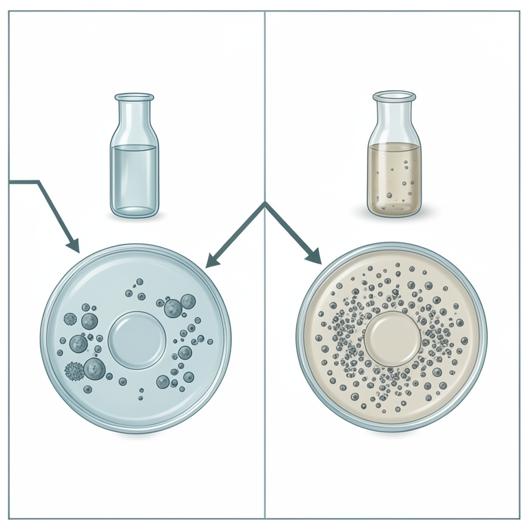 AI-generated conceptual illustration (Andrographis paniculata leaves and enteric bacteria colonies). It explains the idea and does not show study data.