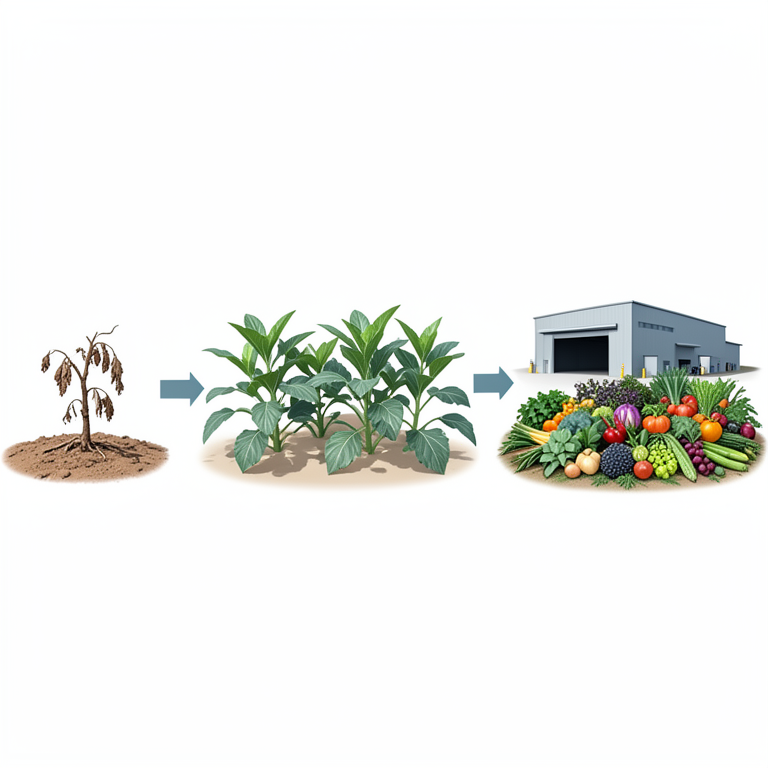 AI-generated conceptual illustration (Agricultural produce and farming infrastructure in Uttarakhand, India). It explains the idea and does not show study data.