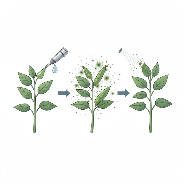 AI-generated conceptual illustration (Dolichos bean plants). It explains the idea and does not show study data.