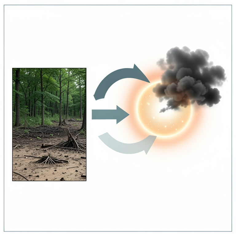 AI-generated conceptual illustration (Earth's biosphere and atmosphere). It explains the idea and does not show study data.