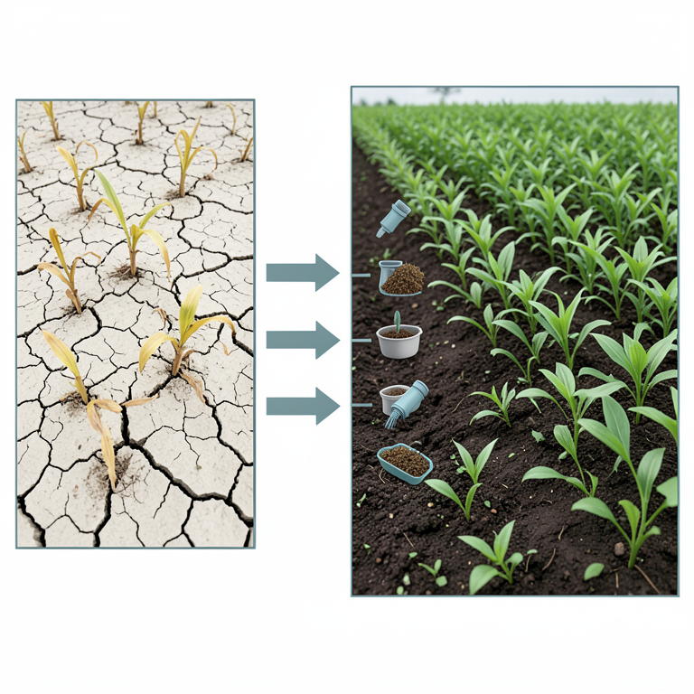 AI-generated conceptual illustration (Indian agricultural soil and diverse crops). It explains the idea and does not show study data.