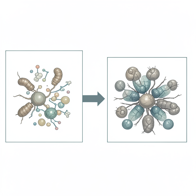 AI-generated conceptual illustration (Trypanosoma cruzi parasites and mammalian immune cells). It explains the idea and does not show study data.