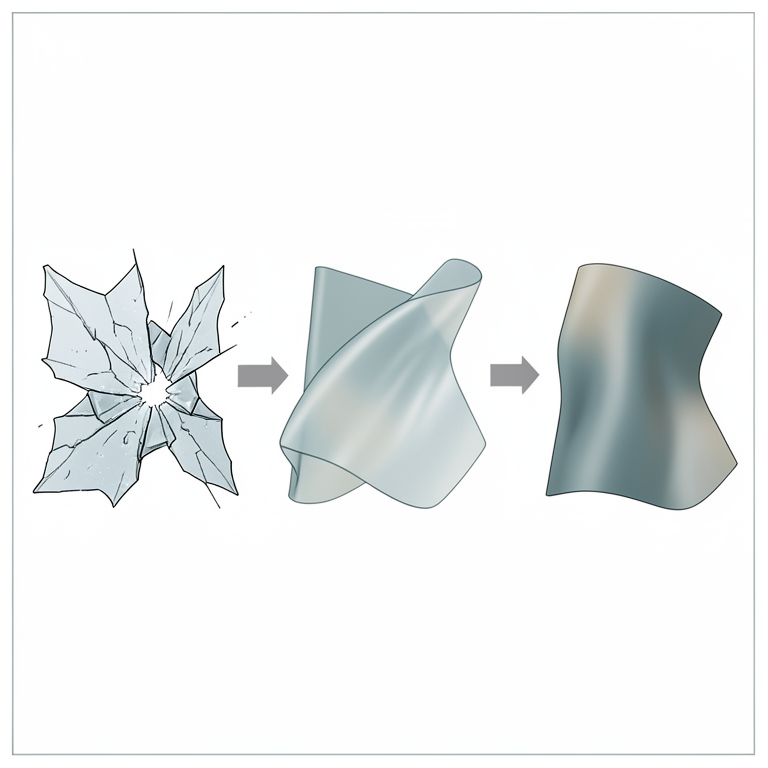 AI-generated conceptual illustration (polylactic acid and starch polymer blend films). It explains the idea and does not show study data.