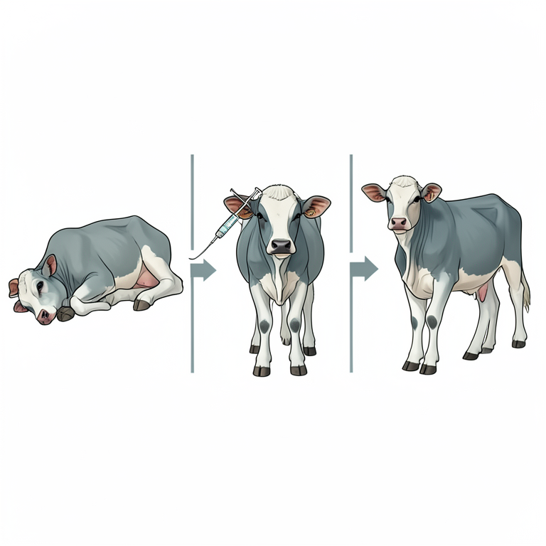 AI-generated conceptual illustration (crossbreed calf). It explains the idea and does not show study data.