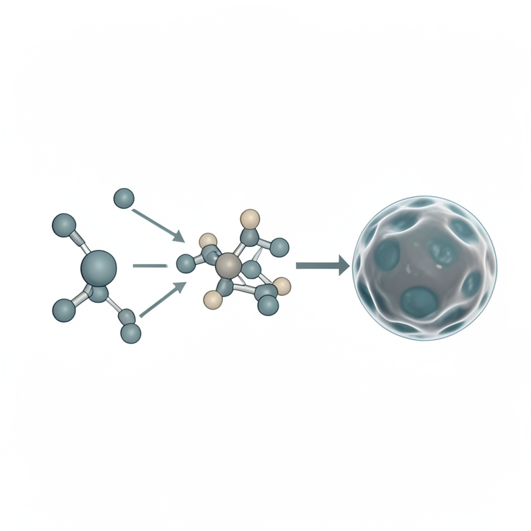 AI-generated conceptual illustration (Chalcone and Isatin chemical structures and a cancer cell). It explains the idea and does not show study data.