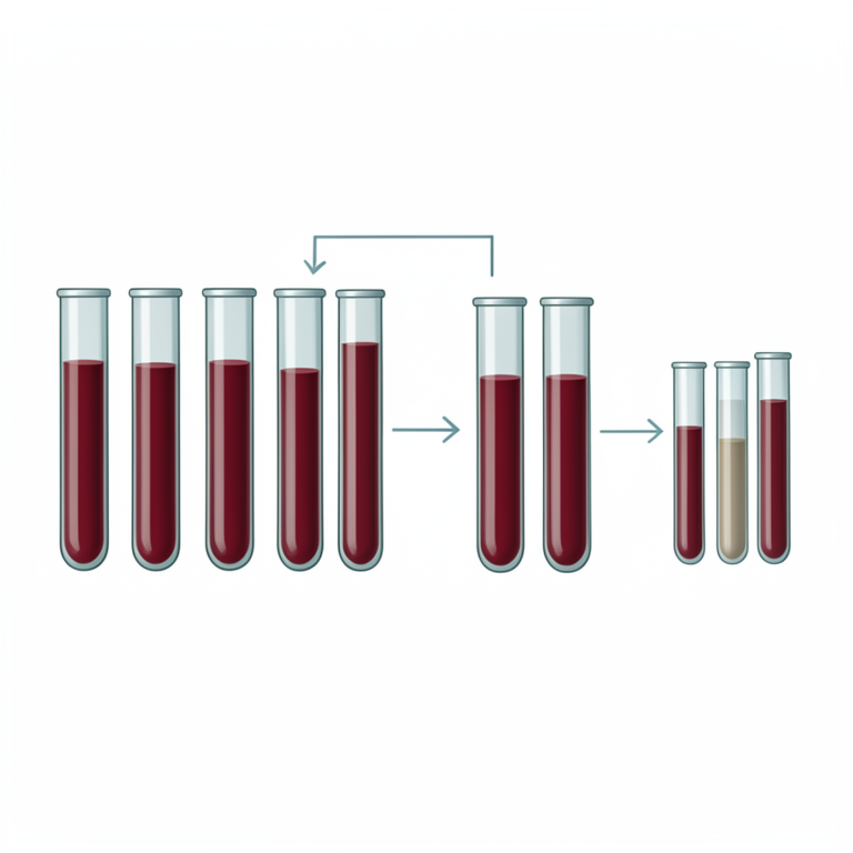 AI-generated conceptual illustration (human blood samples in test tubes). It explains the idea and does not show study data.