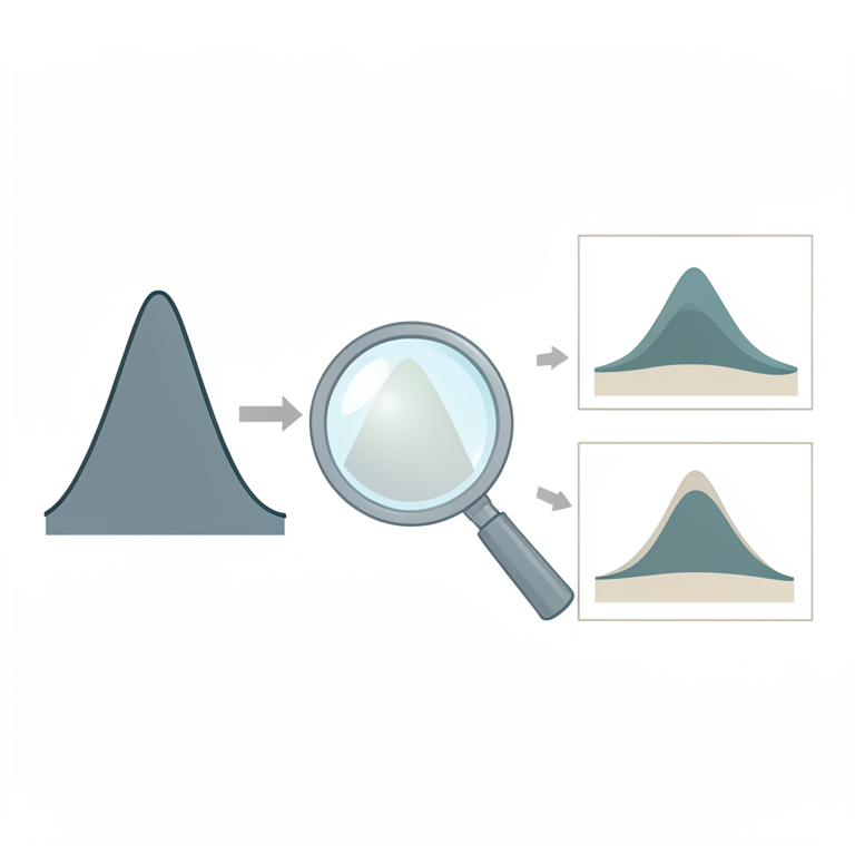 AI-generated conceptual illustration (Mathematical probability distribution curves). It explains the idea and does not show study data.