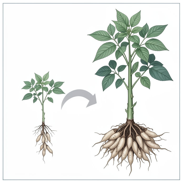 AI-generated conceptual illustration (groundnut plants (Arachis hypogaea)). It explains the idea and does not show study data.