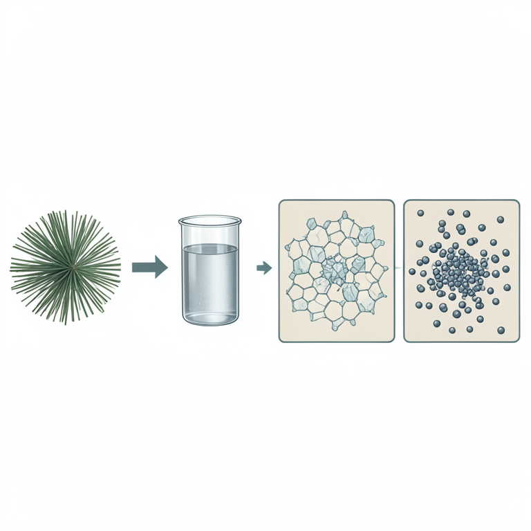AI-generated conceptual illustration (Spirulina platensis algae and titanium dioxide nanoparticles). It explains the idea and does not show study data.