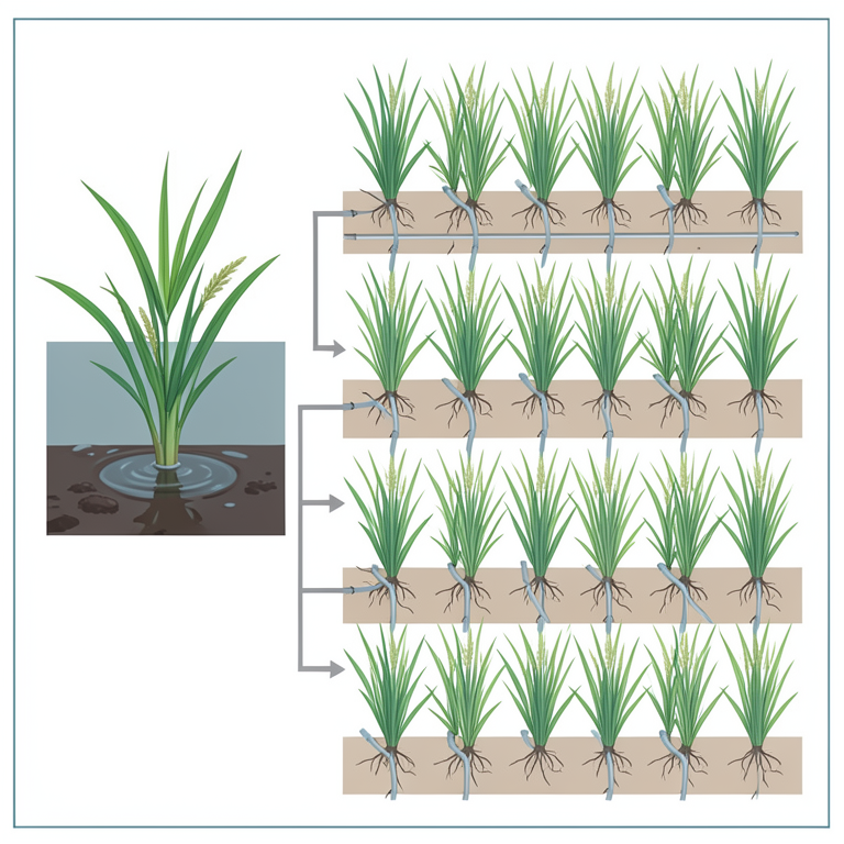 AI-generated conceptual illustration (basmati rice plants). It explains the idea and does not show study data.