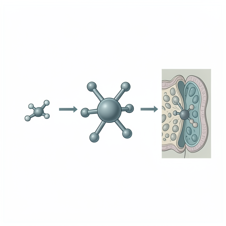 AI-generated conceptual illustration (Schiff base metal complexes and a bacterial cell membrane). It explains the idea and does not show study data.