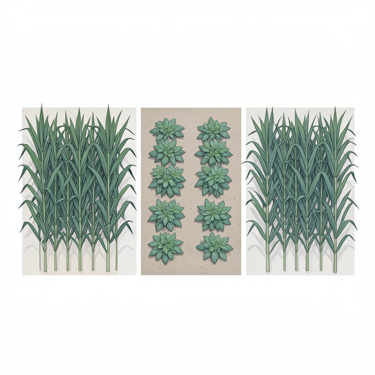 AI-generated conceptual illustration (sugarcane and short-duration pulse crops). It explains the idea and does not show study data.