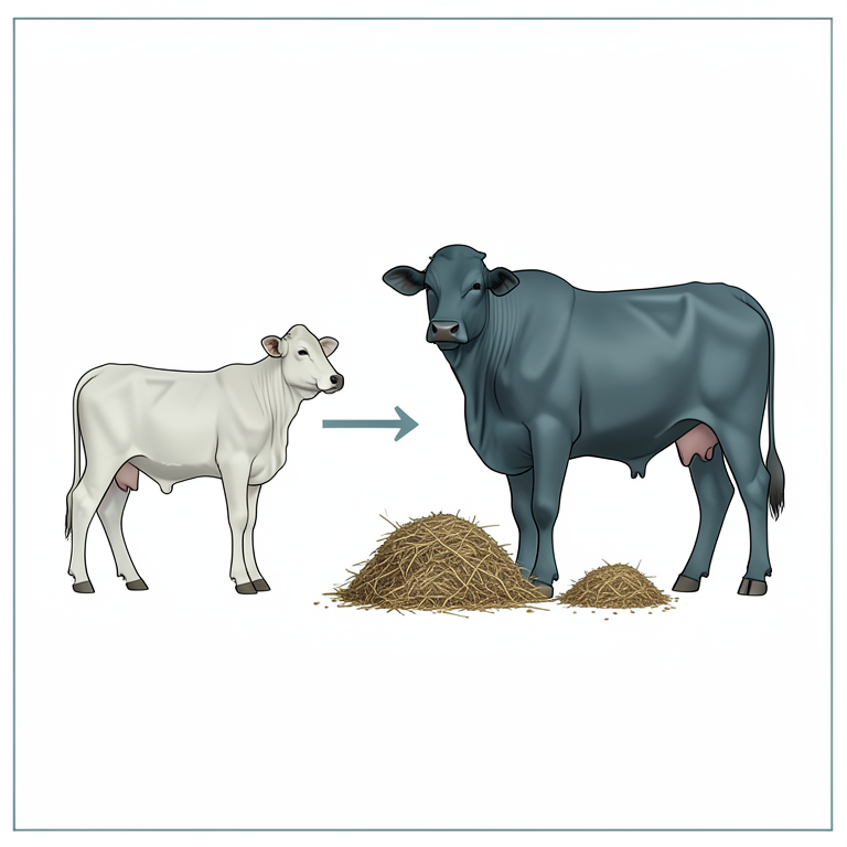 AI-generated conceptual illustration (Boran beef cattle). It explains the idea and does not show study data.