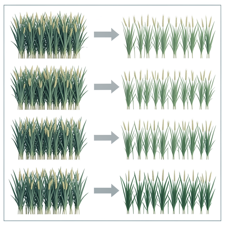 AI-generated conceptual illustration (foxtail millet (Setaria italica L.)). It explains the idea and does not show study data.