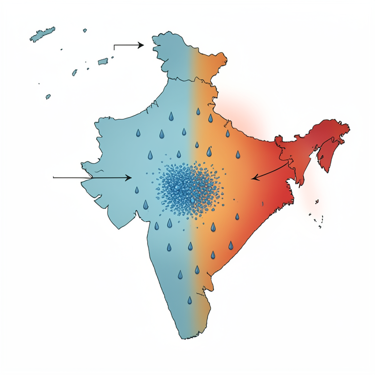 AI-generated conceptual illustration (A map of India). It explains the idea and does not show study data.
