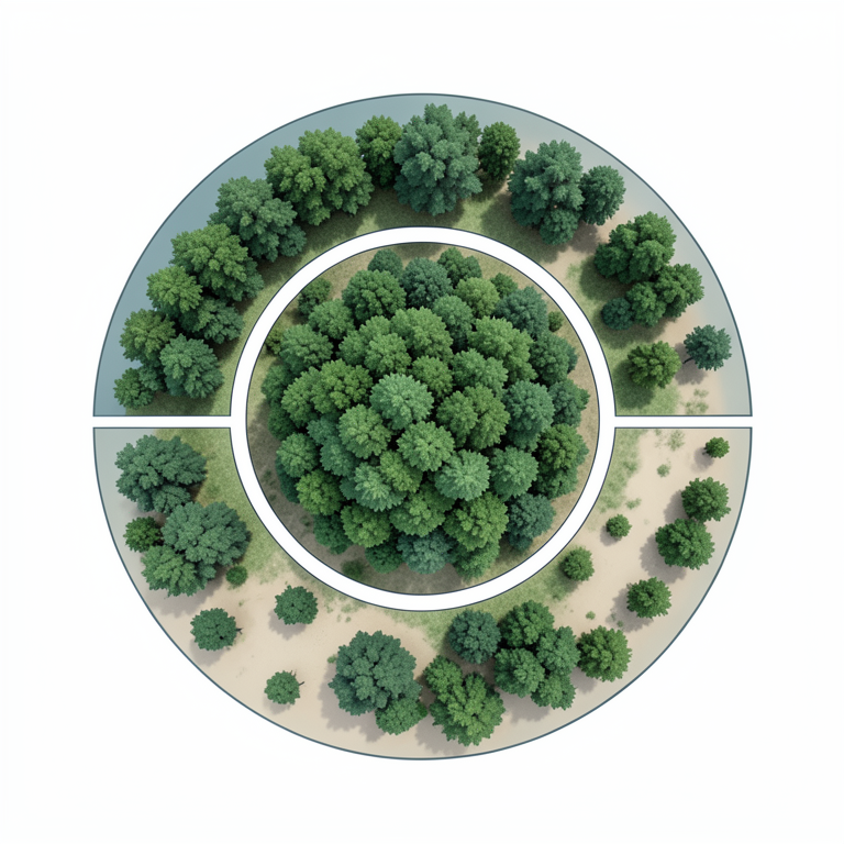 AI-generated conceptual illustration (Białowieża Forest canopy). It explains the idea and does not show study data.