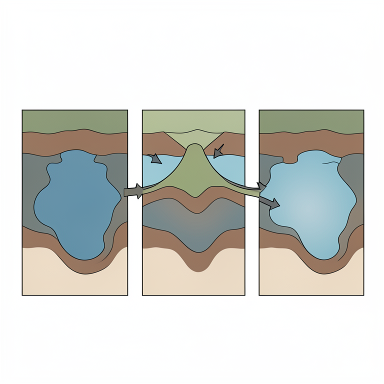 AI-generated conceptual illustration (Cretaceous Benue Trough sedimentary basin). It explains the idea and does not show study data.