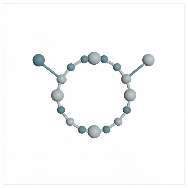 AI-generated conceptual illustration (A mathematical bull graph structure consisting of a cycle of vertices and two pendent edges). It explains the idea and does not show study data.