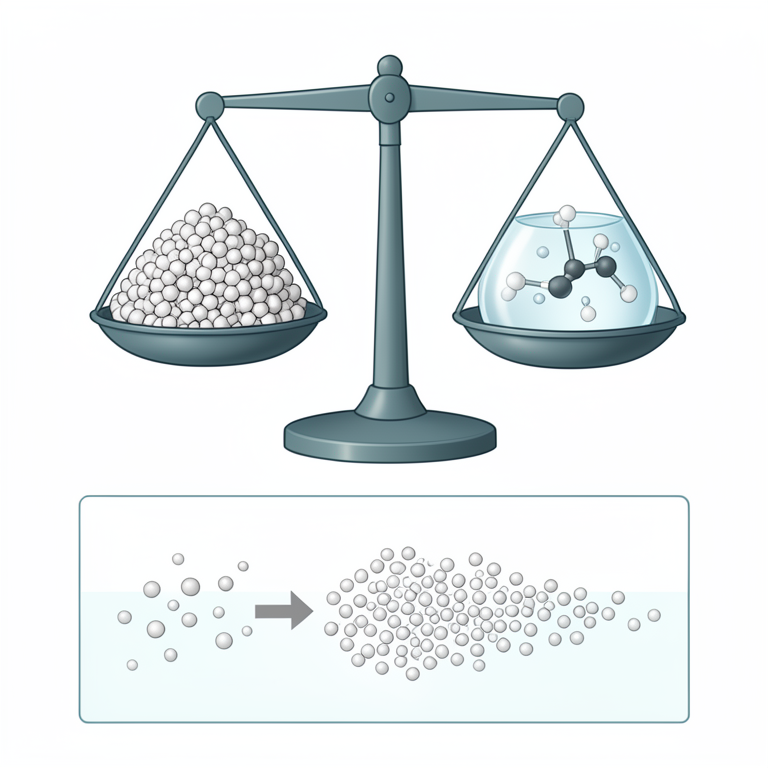 AI-generated conceptual illustration (zinc oxide nanoparticles in an ethanol-water solvent mixture). It explains the idea and does not show study data.