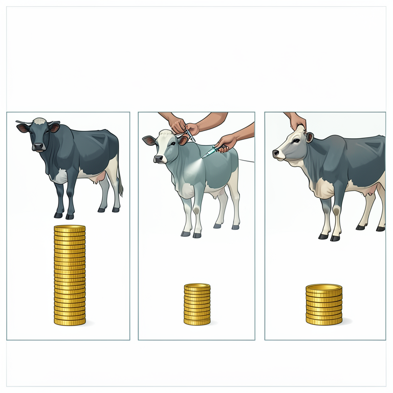 AI-generated conceptual illustration (African cattle (Bos taurus indicus) in a Kenyan pasture). It explains the idea and does not show study data.