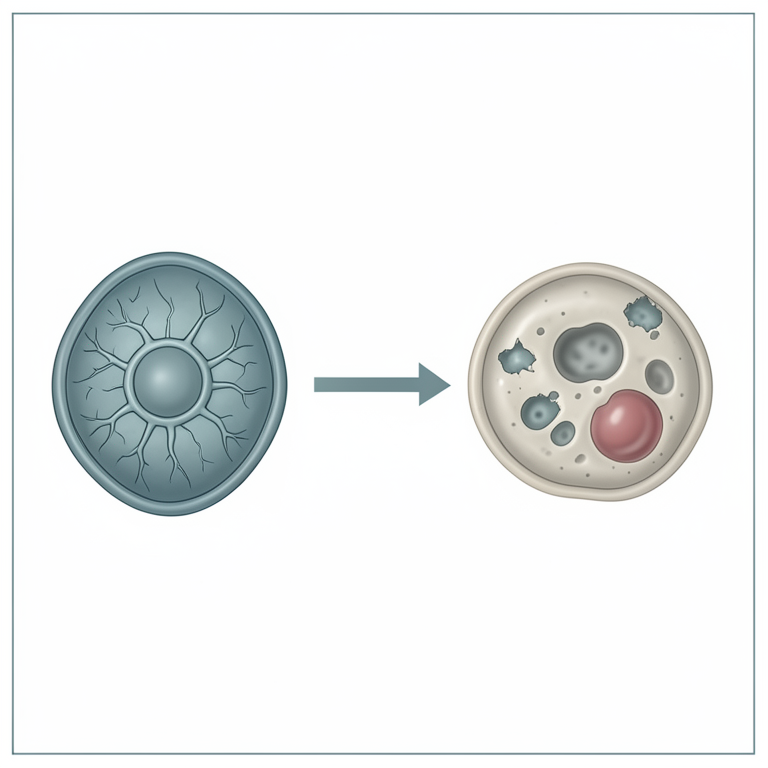 AI-generated conceptual illustration (human dermal fibroblasts). It explains the idea and does not show study data.