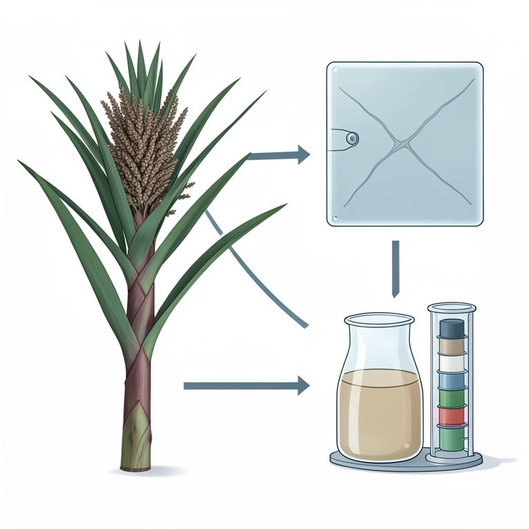 AI-generated conceptual illustration (male inflorescence of Pandanus odoratissimus L.). It explains the idea and does not show study data.
