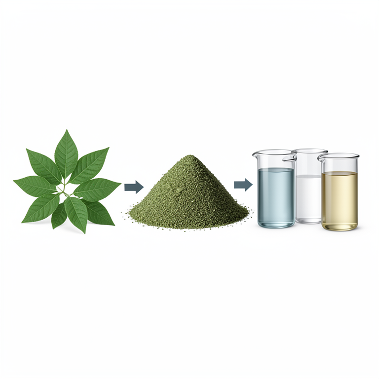 AI-generated conceptual illustration (Moringa oleifera leaves). It explains the idea and does not show study data.