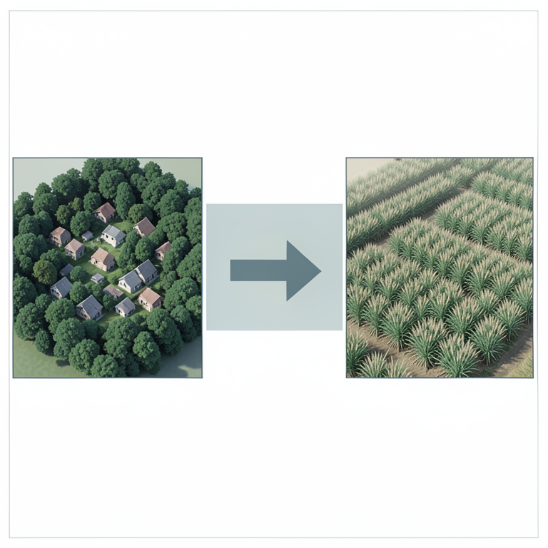 AI-generated conceptual illustration (Agricultural landscape of Muzaffarnagar district, Uttar Pradesh). It explains the idea and does not show study data.