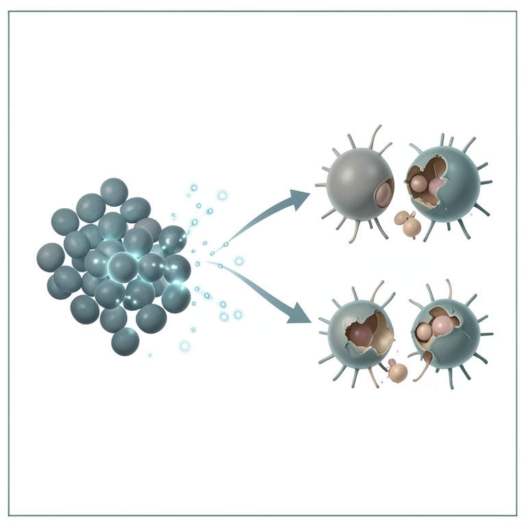 AI-generated conceptual illustration (Lactic acid bacteria and Vibrio bacteria). It explains the idea and does not show study data.