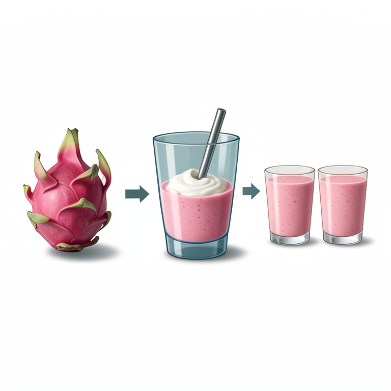 AI-generated conceptual illustration (Dragon fruit (Hylocereus undatus) and curd). It explains the idea and does not show study data.
