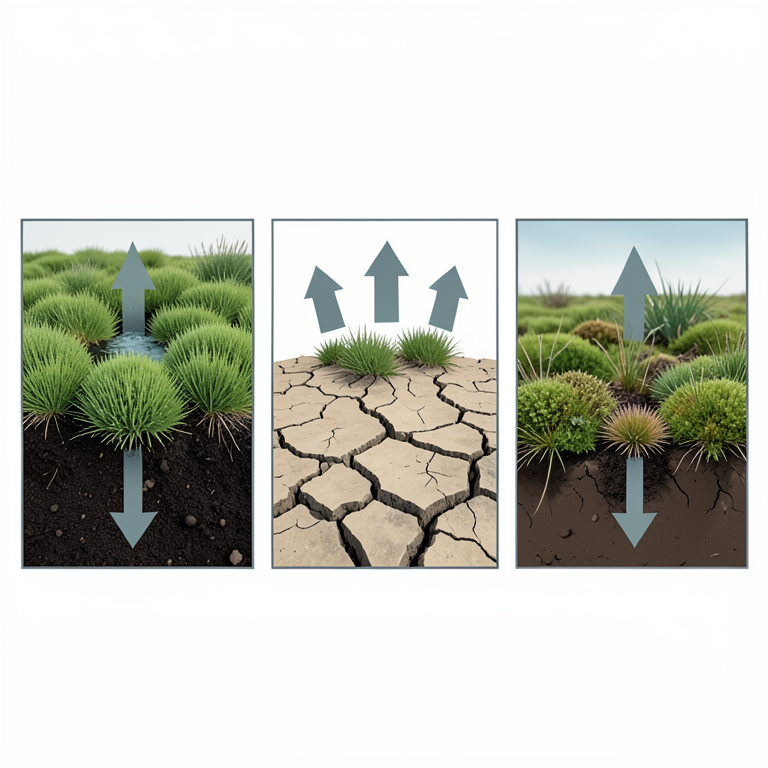 AI-generated conceptual illustration (Scandinavian peatland ecosystems (Sphagnum bogs and fens)). It explains the idea and does not show study data.