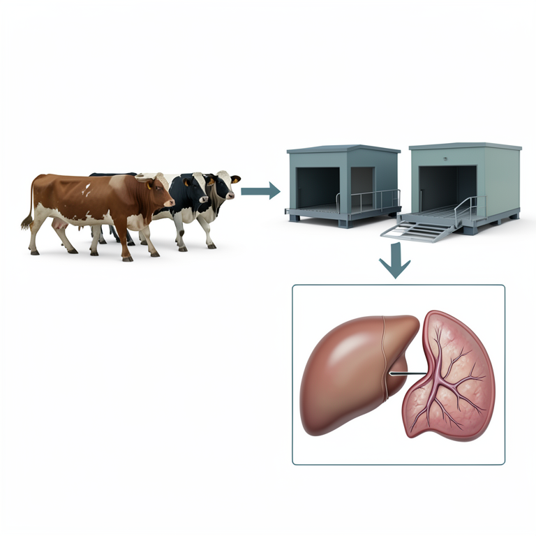 AI-generated conceptual illustration (cattle and bovine livers). It explains the idea and does not show study data.